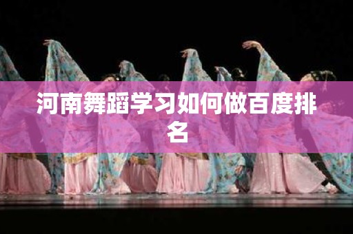 河南舞蹈学习如何做百度排名