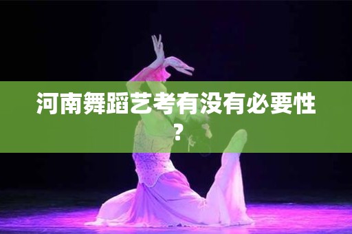 河南舞蹈艺考有没有必要性？