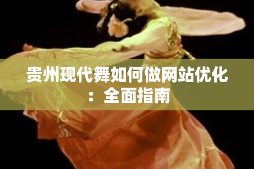 贵州现代舞如何做网站优化：全面指南