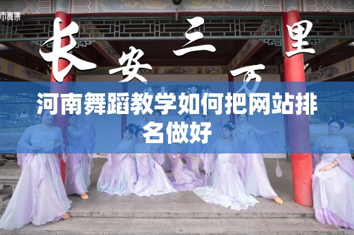河南舞蹈教学如何把网站排名做好