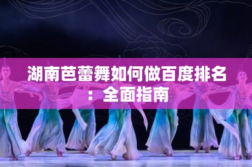 湖南芭蕾舞如何做百度排名：全面指南