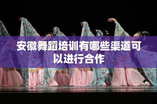 安徽舞蹈培训有哪些渠道可以进行合作