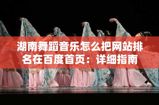 湖南舞蹈音乐怎么把网站排名在百度首页：详细指南