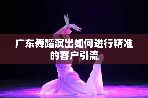 广东舞蹈演出如何进行精准的客户引流