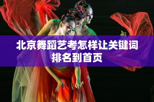 北京舞蹈艺考怎样让关键词排名到首页