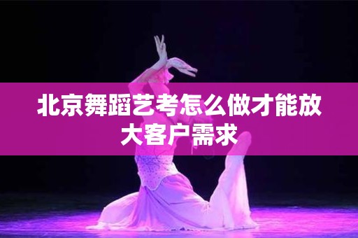 北京舞蹈艺考怎么做才能放大客户需求