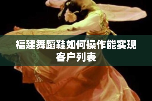 福建舞蹈鞋如何操作能实现客户列表