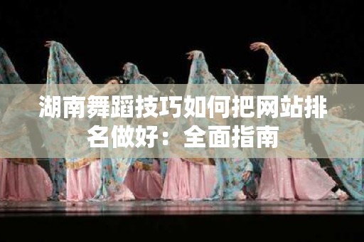 湖南舞蹈技巧如何把网站排名做好：全面指南