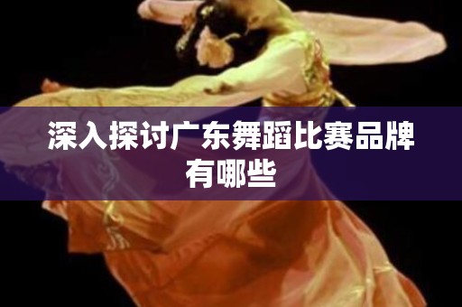 深入探讨广东舞蹈比赛品牌有哪些