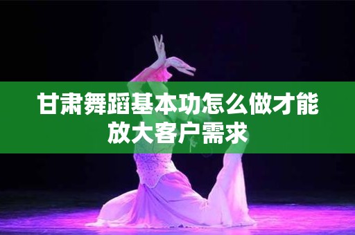 甘肃舞蹈基本功怎么做才能放大客户需求