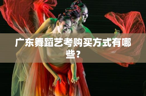 广东舞蹈艺考购买方式有哪些？