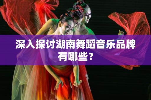 深入探讨湖南舞蹈音乐品牌有哪些？