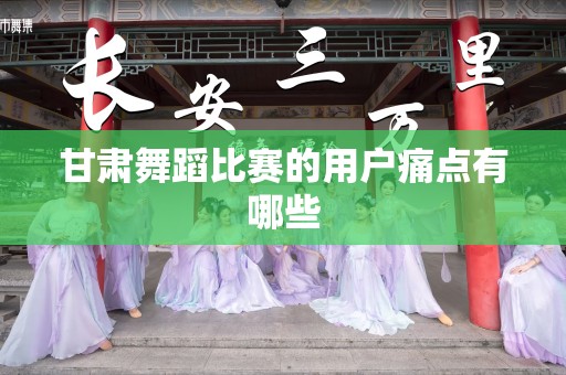 甘肃舞蹈比赛的用户痛点有哪些