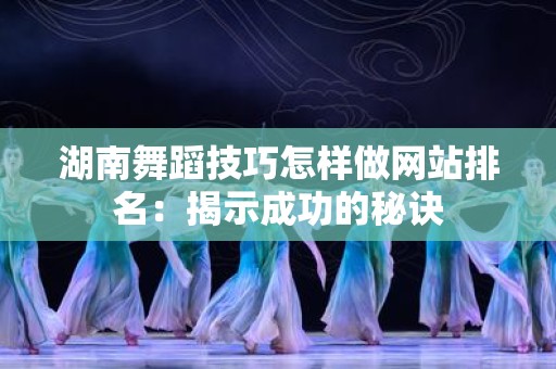 湖南舞蹈技巧怎样做网站排名：揭示成功的秘诀