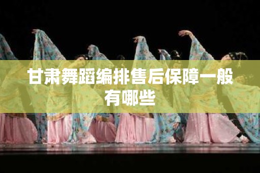 甘肃舞蹈编排售后保障一般有哪些