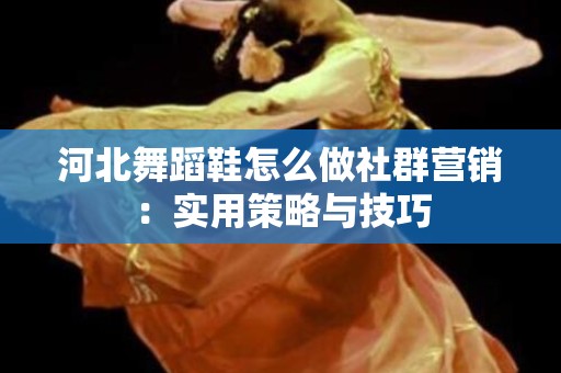 河北舞蹈鞋怎么做社群营销：实用策略与技巧