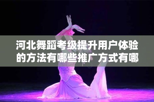 河北舞蹈考级提升用户体验的方法有哪些推广方式有哪些