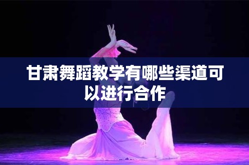 甘肃舞蹈教学有哪些渠道可以进行合作