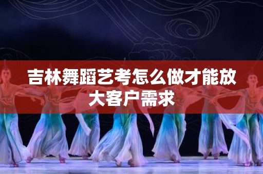 吉林舞蹈艺考怎么做才能放大客户需求