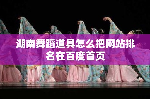 湖南舞蹈道具怎么把网站排名在百度首页