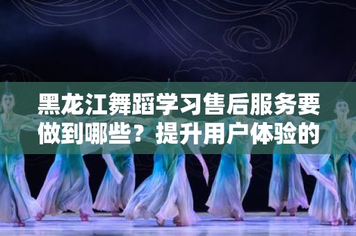 黑龙江舞蹈学习售后服务要做到哪些？提升用户体验的关键