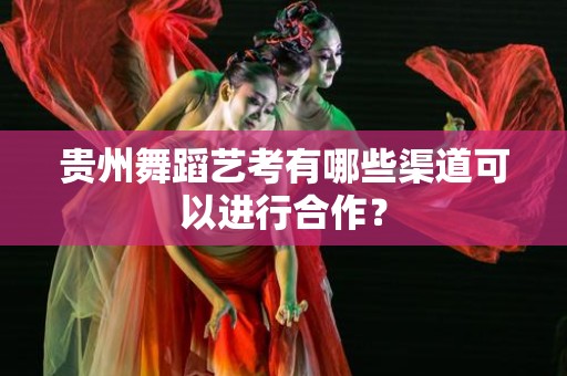 贵州舞蹈艺考有哪些渠道可以进行合作？