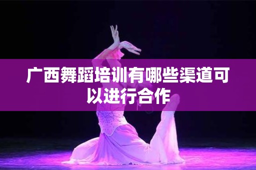 广西舞蹈培训有哪些渠道可以进行合作