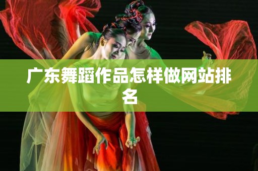 广东舞蹈作品怎样做网站排名
