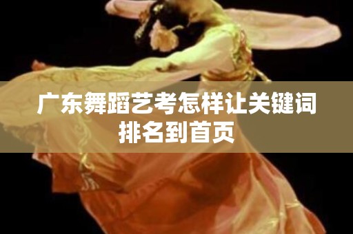 广东舞蹈艺考怎样让关键词排名到首页