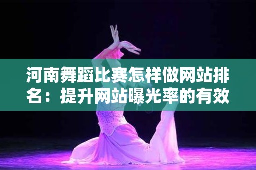 河南舞蹈比赛怎样做网站排名：提升网站曝光率的有效策略