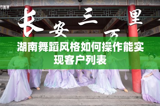 湖南舞蹈风格如何操作能实现客户列表