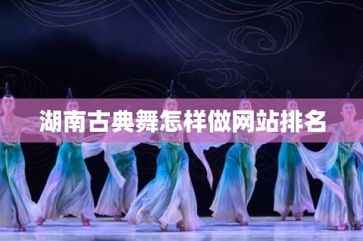 湖南古典舞怎样做网站排名